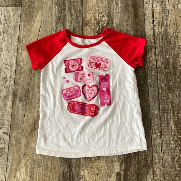 Other - Girls Red/White Valentine’s Shirt Size 4T